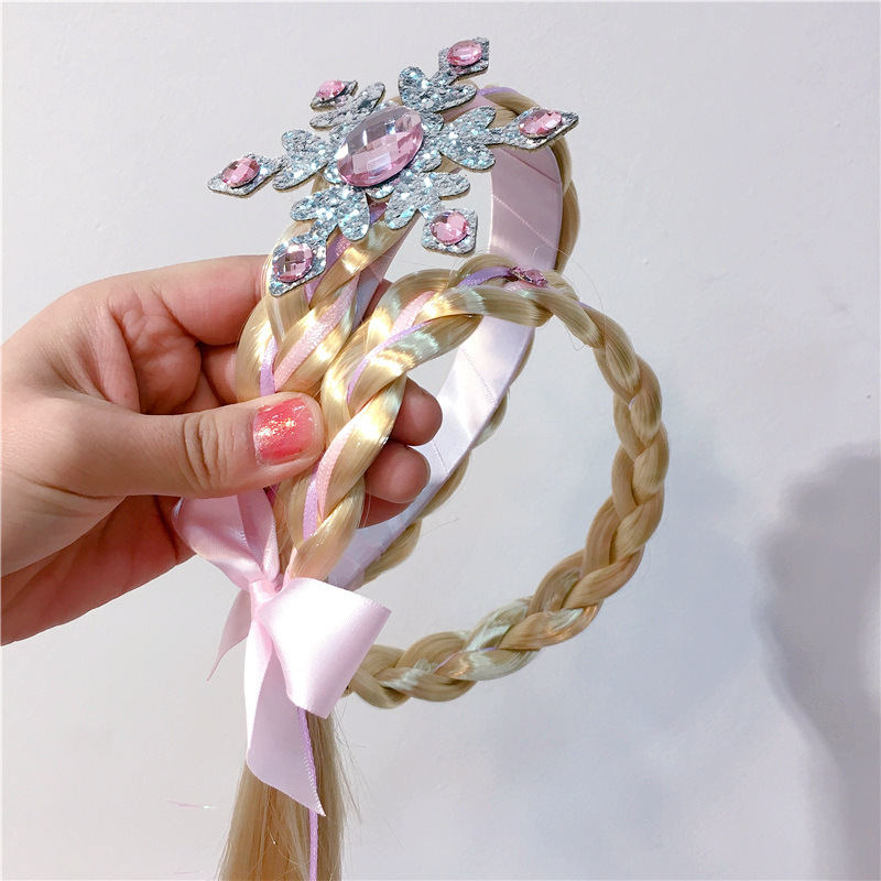 New Arrival Princess Child Party Cosplay Snowflake Crown Color Braided Hairband New Arrival Princess Child Party Cosplay Snowflake Crown Color Braided Hairband