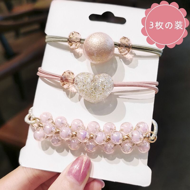 amazon ins fancy 3PCS hairband elastic hair tie pearl for Women Girls amazon ins fancy 3PCS hairband elastic hair tie pearl for Women Girls