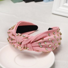 2020 new arrivals amazon custom printed wide elastic rhinestone 2 piece set hair bands