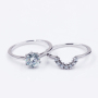 Custom 925 sterling silver platinum engagement moissanite diamond ring