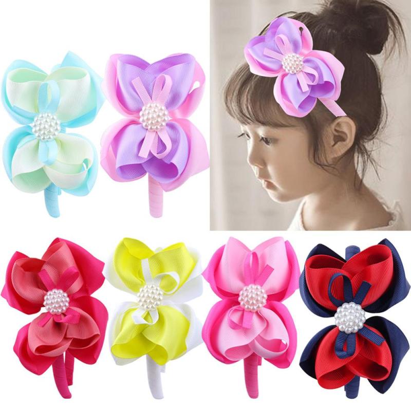 Amazon Hot Sale Colorful Children Fabric Baby Girl Pearl Bows Headbands Amazon Hot Sale Colorful Children Fabric Baby Girl Pearl Bows Headbands