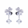 New design jewelry luxury four-leaf clover black moissanite diamond drop earrings New design jewelry luxury four-leaf clover black moissanite diamond drop earrings