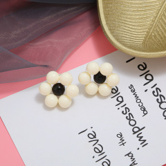 Bohemian style fashion porcelain beads acrylic flower newest stud earring