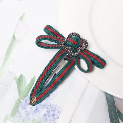 2020 Ins influencers style hot hair accessories fabric bb clip non-woven bow hair clip for female