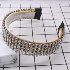 2019 spring vintage women British fashion rhinestone wide baroque crystal headband 2019 spring vintage women British fashion rhinestone wide baroque crystal headband