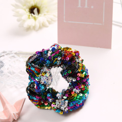 Rose gold custom  kids star ponytail elastic girl sequin hair tie