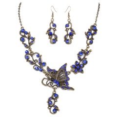 European and American bride exaggerated colorful alloy rhinestones jewelry sets for women