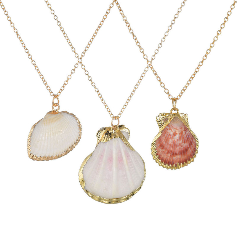 2019 fashion jewelry for women natural pink shell design big chain necklace