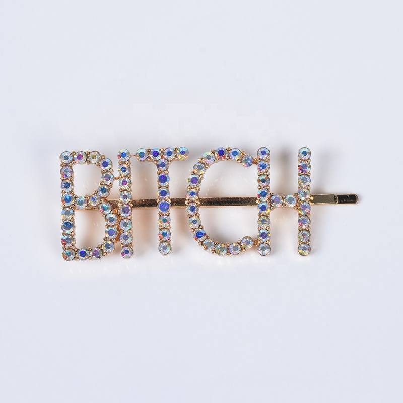Korean hair grip pearl rhinestone hairpin colored letter hairpin with custom words Korean hair grip pearl rhinestone hairpin colored letter hairpin with custom words