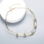 Cheap wish Amazon gold layer chain monogram chocker double layered necklace