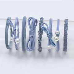 8 pcs China Pearl Hair Accessories Nylon Spandex Bow Hair Ribbons
