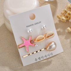 2019 new arrival Europe style metal seashells barrette hair clip decorative for women