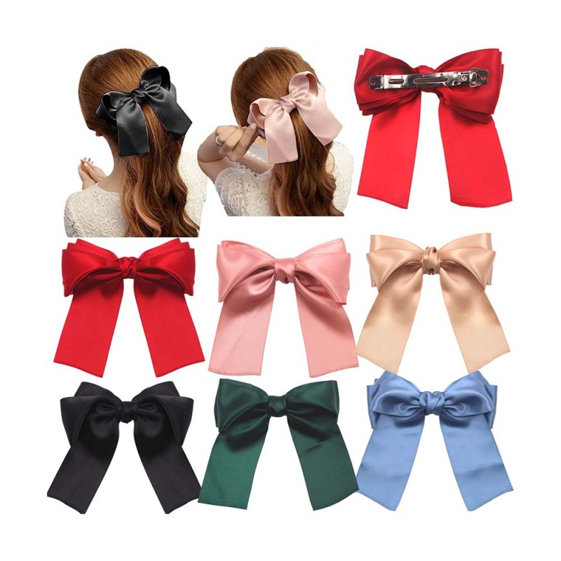 Wholesale korean ladies Womens accessories Ribbon Bow Hair Clips for Girls