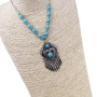 customized Amazon india africa fashion vintage Long  Metal Chain women Geometric stone bohemia boho Bead Tassel Necklace