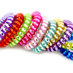 custom 5CM shining candy color woman lady girls elastic ponytail phone cord hair tie