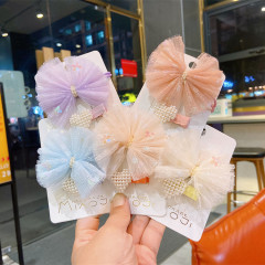Cute 2pcs/set yarn bow love pearls girls kids hair accessories with hair tie and hair clip Cute 2pcs/set yarn bow love pearls girls kids hair accessories with hair tie and hair clip
