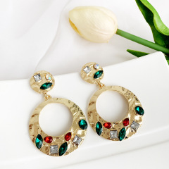 amazon ins Customized fashion trendy lady women girls colorful earring cz stone dangle earring