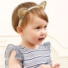 Top sales fabric rose flower rhinestones bows hair bow headband for baby  girls