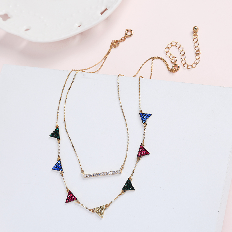 Wholesale women gift jewelry stainless steel pearl design colorful flag necklace Wholesale women gift jewelry stainless steel pearl design colorful flag necklace