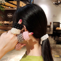 Amazon hot sale influencer girls women Hair accessories wide hair ties with pearls