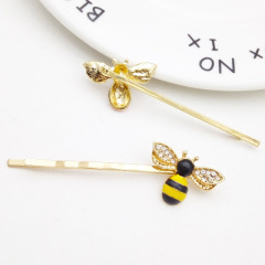2020 Amazon Girl honeybee Metal Hairclip Crystal Bee Hairpin for women