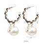 Wholesale hook Plated Metal Women Baroque Twist Pearl Drop Chandelier Earrings Wholesale hook Plated Metal Women Baroque Twist Pearl Drop Chandelier Earrings