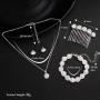 Handmade Zircon silver comb necklace bridal headpiece wedding bridal jewelry sets Handmade Zircon silver comb necklace bridal headpiece wedding bridal jewelry sets