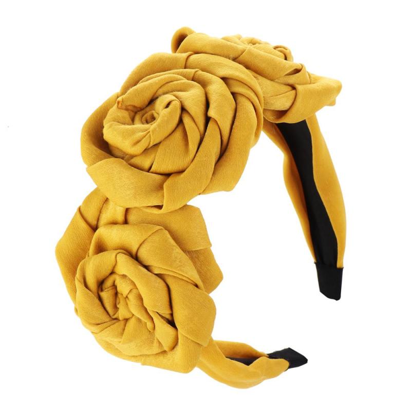 Wholesale solid color satin flower headbands for women hair holder rose crossed knot headband Wholesale solid color satin flower headbands for women hair holder rose crossed knot headband