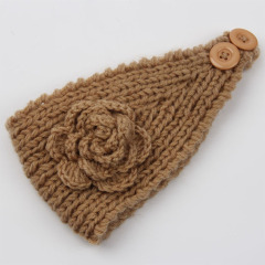 OEM Baby crochet flower warmer winter knitted hair band headbands