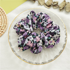 New 2020 Korean Hair Accessories Colorful Printed Elastic Hair Band Hair Ties Fabric Flower Scrunchies For Women