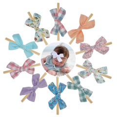 32 color spring and summer bow lattice solid color floral girls baby headbands
