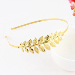 New wedding fancy hairbands metal hair hoop olive leaves rhinestone flower headband women