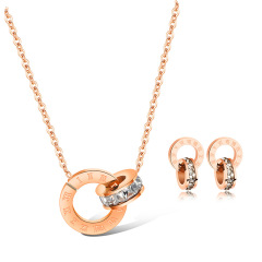 Korean design custom jewelry Roman numerals earnings stainless steel necklace Korean design custom jewelry Roman numerals earnings stainless steel necklace