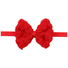 Wholesale 14 style pure color chiffon lace bow knot hair bands for baby kids hair accessories