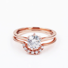 Custom 925 sterling silver platinum engagement moissanite diamond ring