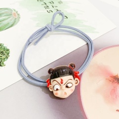 New simple wholesale cartoon double line knotted elastic hair ropes cartoon hair ties for girls for sale