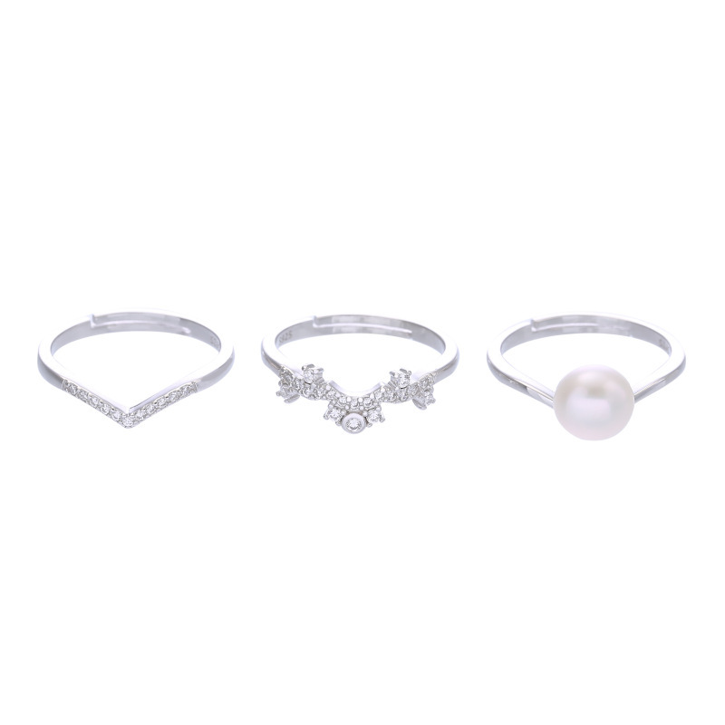 Fashion adjustable jewelry 925 silver accessories dancing party freshwater pearl ring Fashion adjustable jewelry 925 silver accessories dancing party freshwater pearl ring