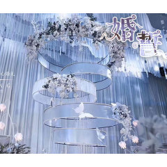 many designs metal PVC film hanging circle round party ceiling wedding decoration