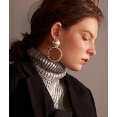 New INS Chandelier Earrings Elegant women Large Dangle Hoop Pearl drop Earring New INS Chandelier Earrings Elegant women Large Dangle Hoop Pearl drop Earring