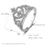 Rose Gold Plated Crown Crystal Bridal Engagement Ring  Moissanite Diamond Ring