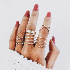 Fashion vintage ladies boho Beach gold Punk Hollow out jewely stack five finger ring set designs for girls women Fashion vintage ladies boho Beach gold Punk Hollow out jewely stack five finger ring set designs for girls women