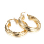 wholesale simple women fashion thread 18K gold plated circle hoop copper earrings wholesale simple women fashion thread 18K gold plated circle hoop copper earrings
