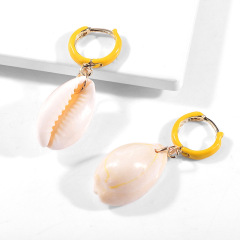 European and American fashion new alloy oil drip women eardrop shell earrings European and American fashion new alloy oil drip women eardrop shell earrings