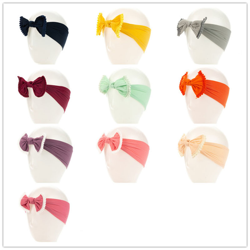 wholesale plain elastic children hair accessories flowers headbands