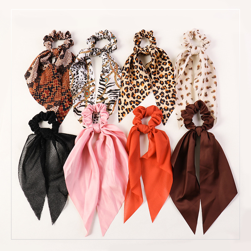 wholesale fashion customized chouchou elastic ribbon scrunchies hair ties