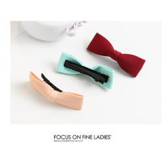 wholesale korean baby kids candy color cute fabric bow hair clips for girls
