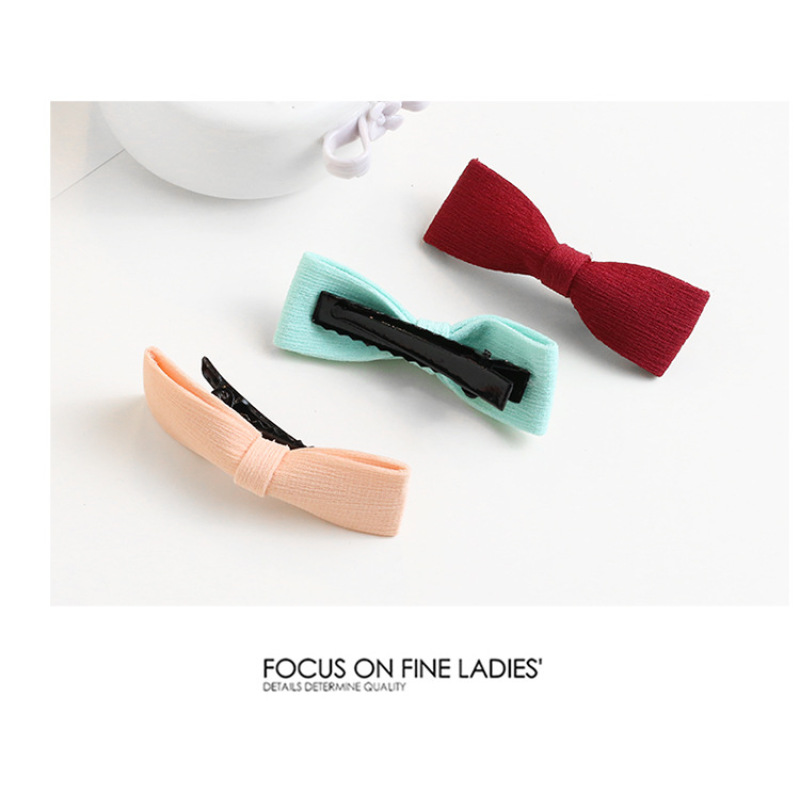 wholesale korean baby kids candy color cute fabric bow hair clips for girls