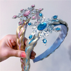 New Arrival Princess Child Party Cosplay Snowflake Crown Color Braided Hairband