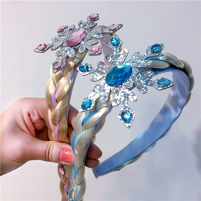 New Arrival Princess Child Party Cosplay Snowflake Crown Color Braided Hairband New Arrival Princess Child Party Cosplay Snowflake Crown Color Braided Hairband