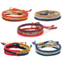 Fashion Red Color Tibetan Buddhist Handmade Lucky Rope Macrame Bracelet
